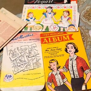 Embroidery patterns + homemade apron pattern